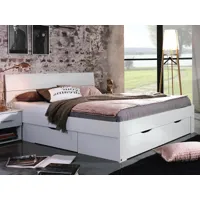 lit flash 140x200 cm blanc avec tiroirs
